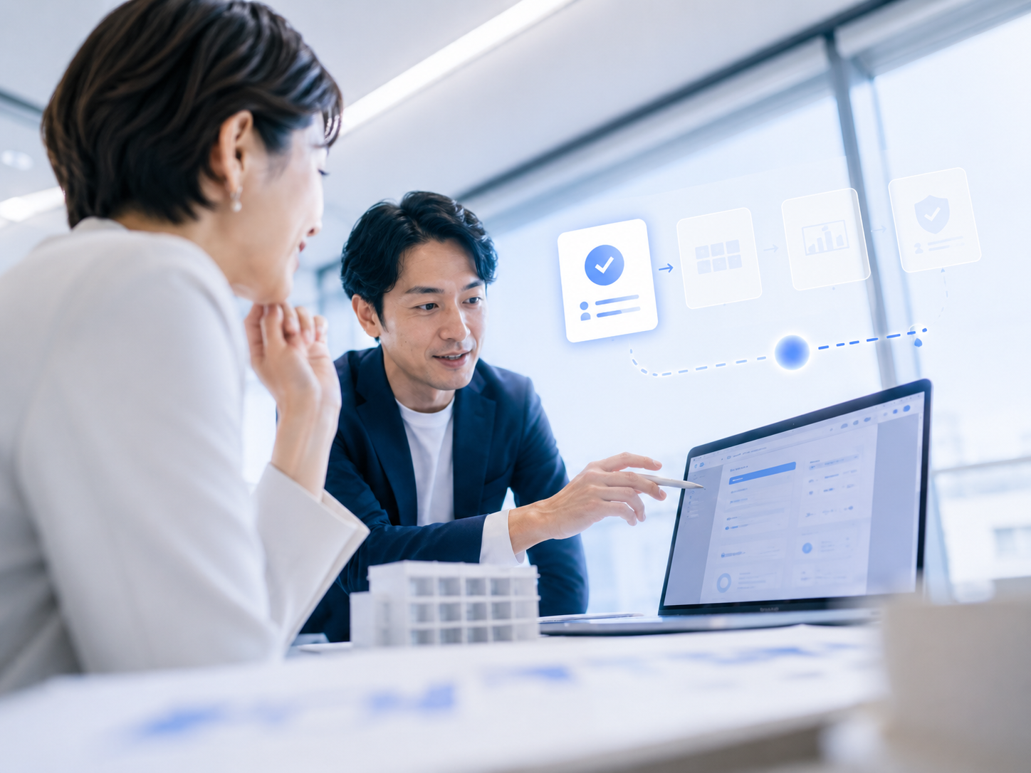 小さく始めるAI導入支援を説明しているイメージ