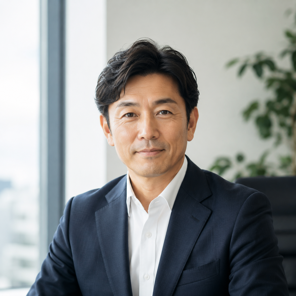 導入企業の声として掲載する男性担当者のイメージ