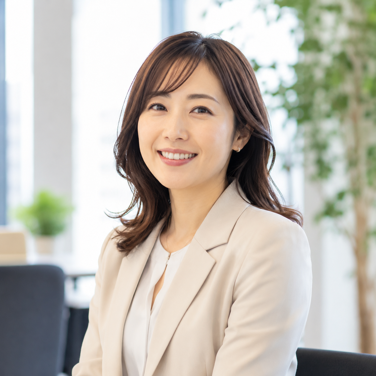 導入企業の声として掲載する女性担当者のイメージ