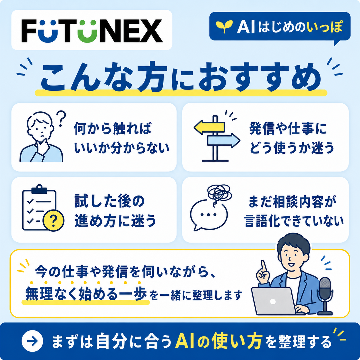AIはじめのいっぽがおすすめの方を説明する画像