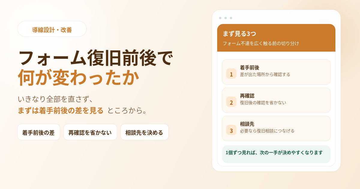 CASE-01 フォーム復旧前後で何が変わったか