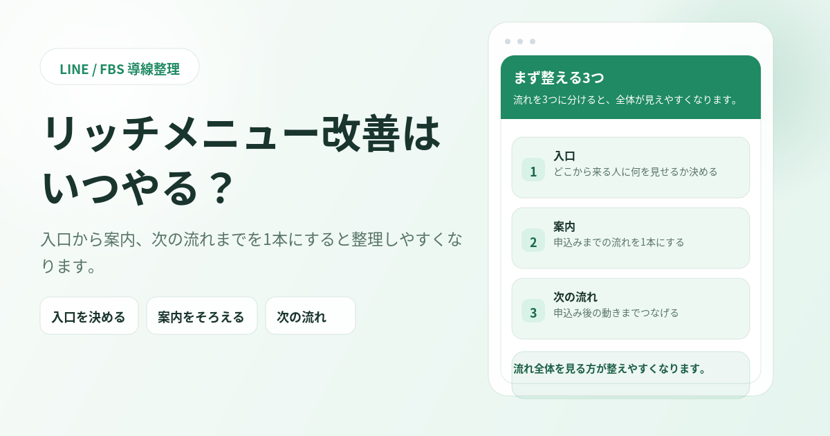 FBS-18 リッチメニュー改善はいつやる？のアイキャッチ画像