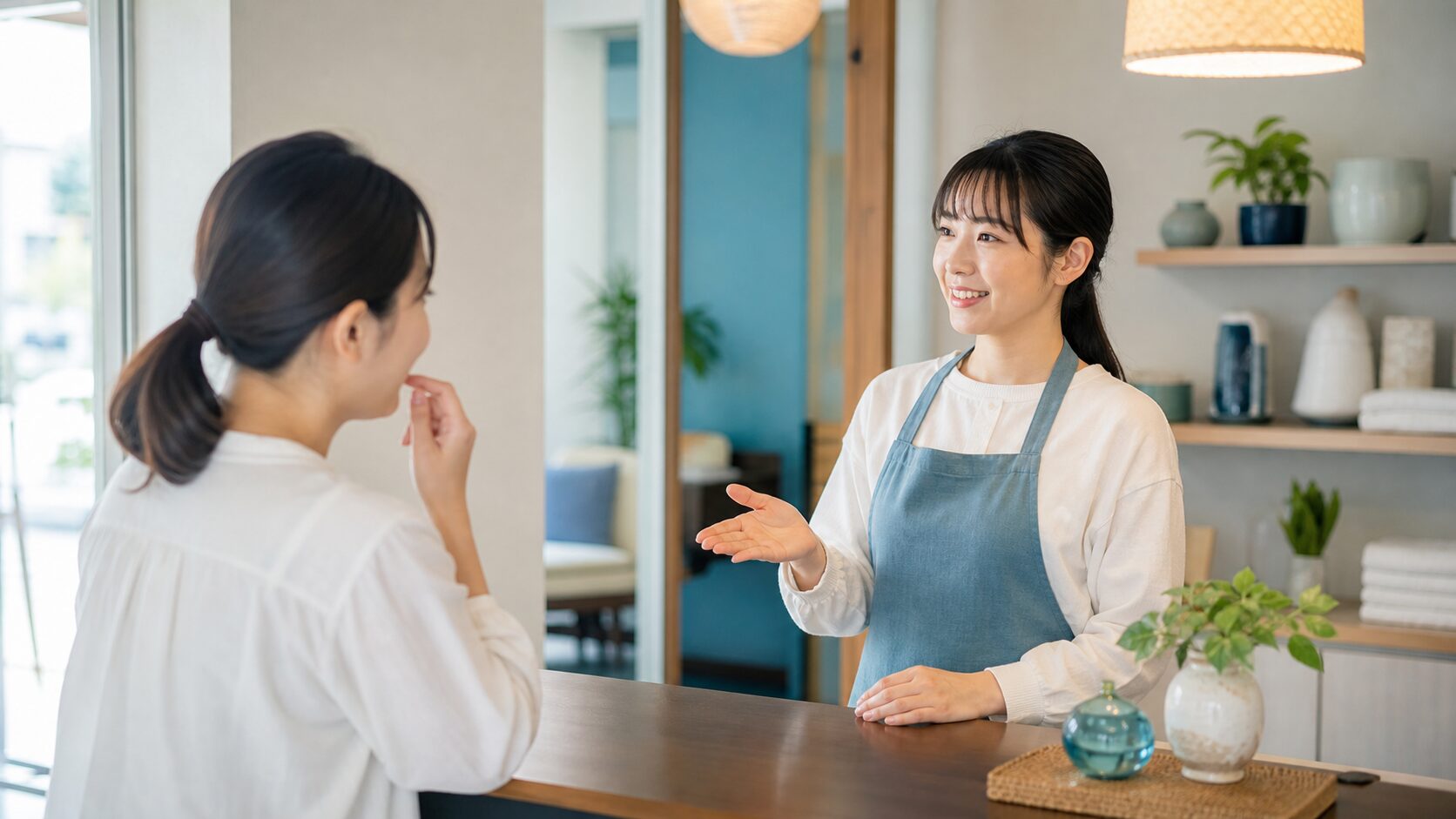 登録後の返信で迷うお客さんの困りごとを聞き、最初の相談先を案内する担当者の説明画像