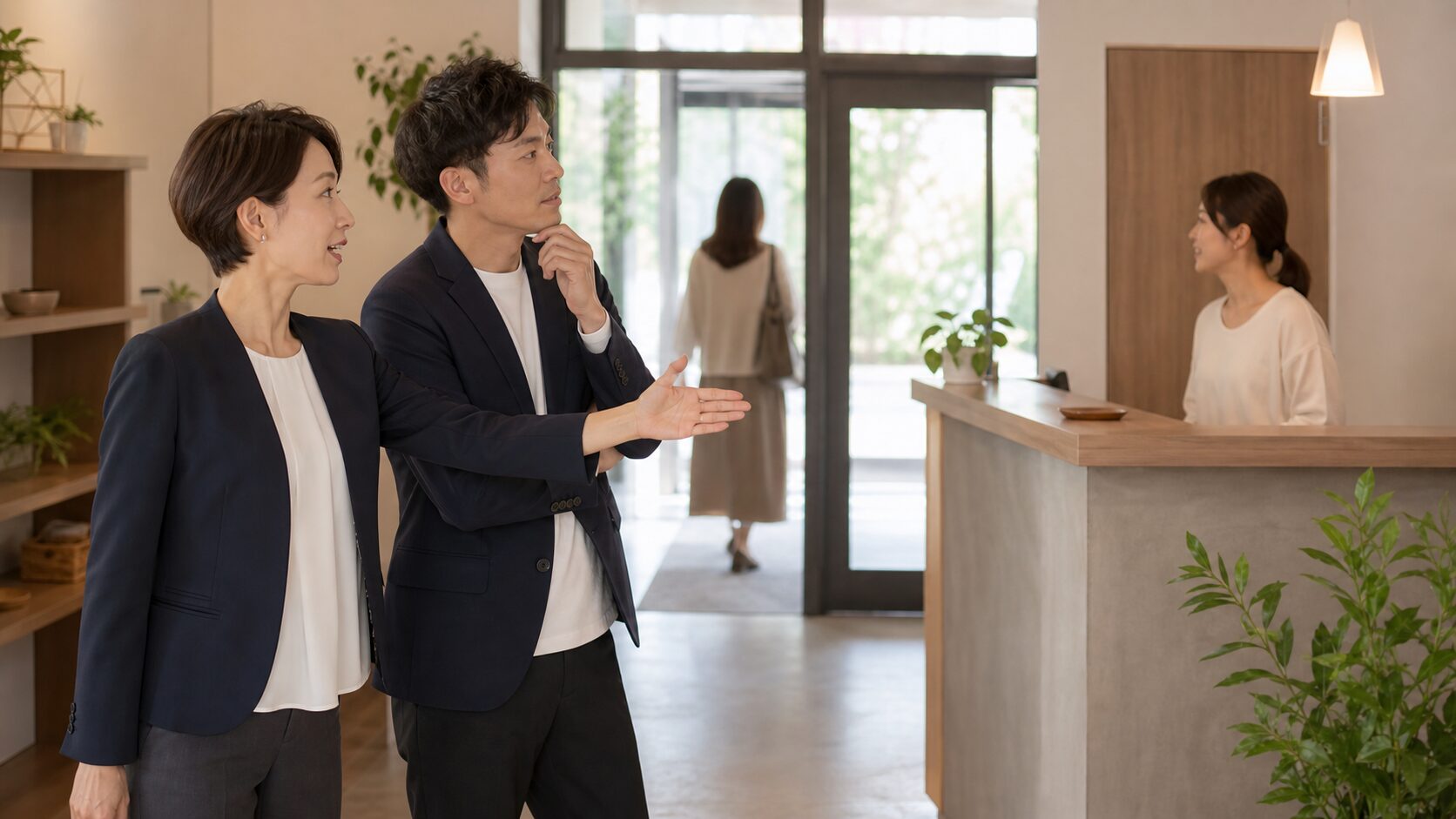 お客さんが離れる前に、どの導線から軽くするか担当者と確認する説明画像