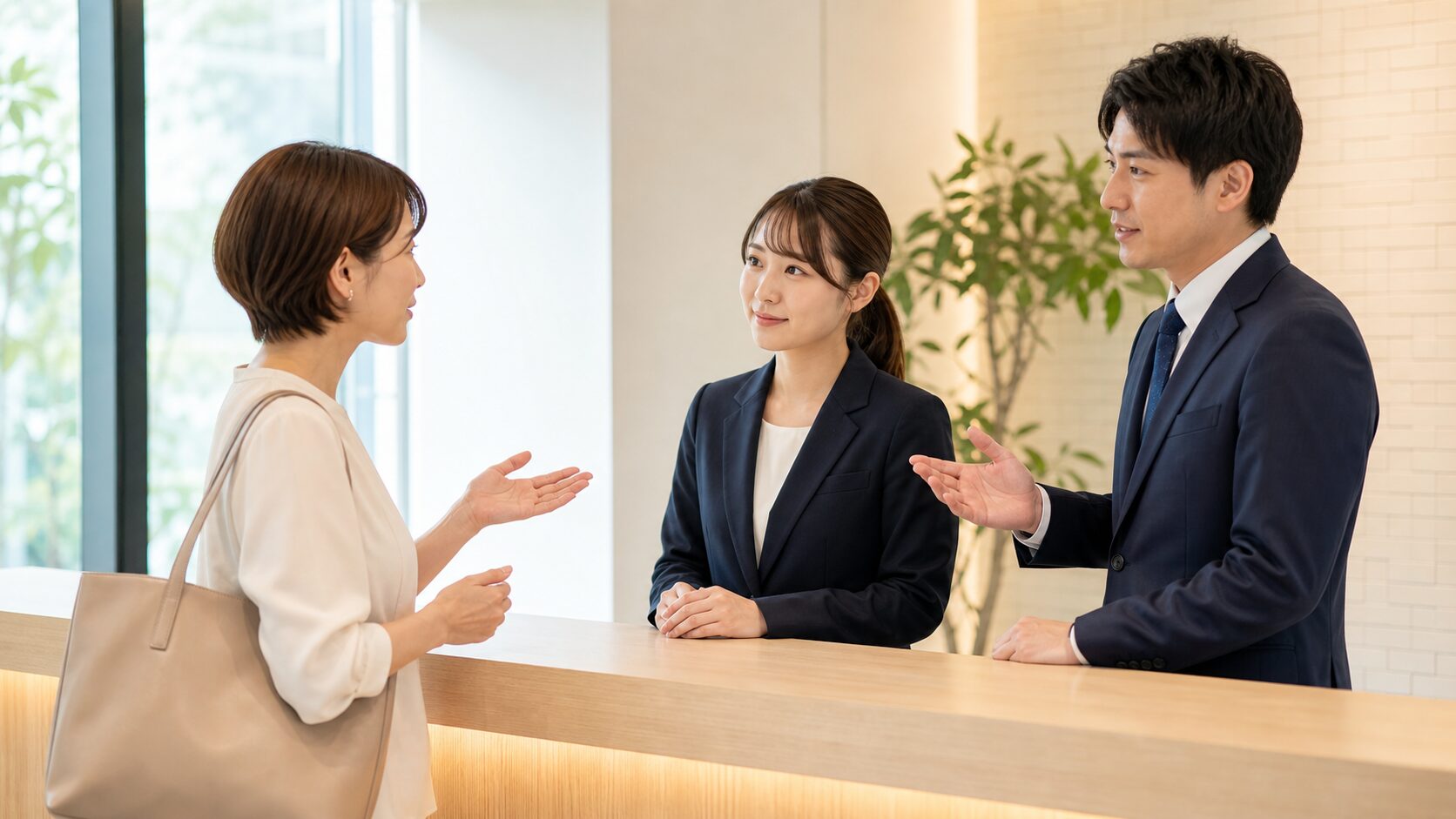 自動返信だけ届かない時に、受付でお客さんと担当者が落ち着いて確認する説明画像
